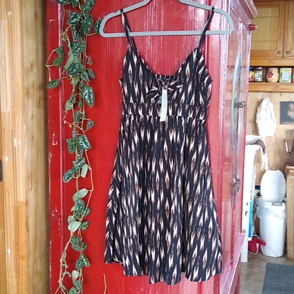 Black, tan, and brown Spaghetti Strap Sundress